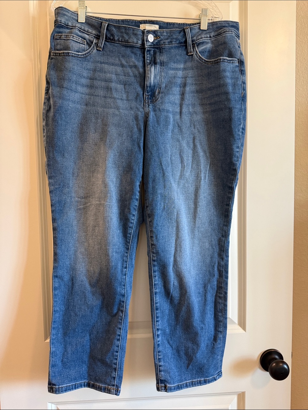 Maurices Women's Straight Leg Denim Jeans in Blue Wash